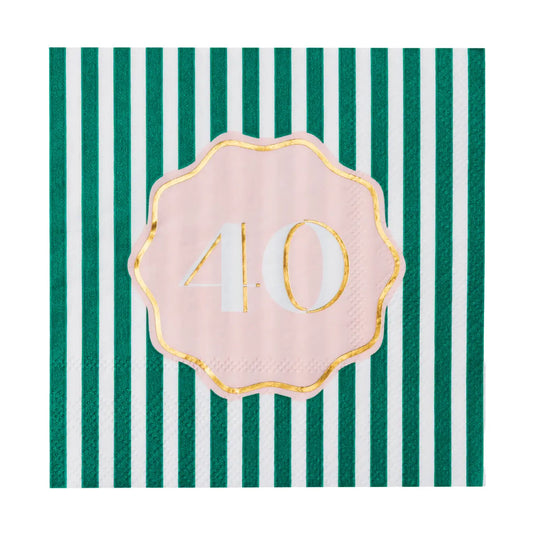 40th Birthday Beverage Napkins