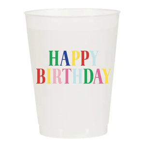 Happy Birthday Multicolor Shatterproof Cups