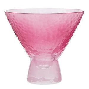 Hammered Martini Glass - Pink