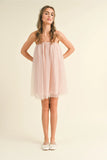 Embellished Tulle Tube Trapeze Mini Dress