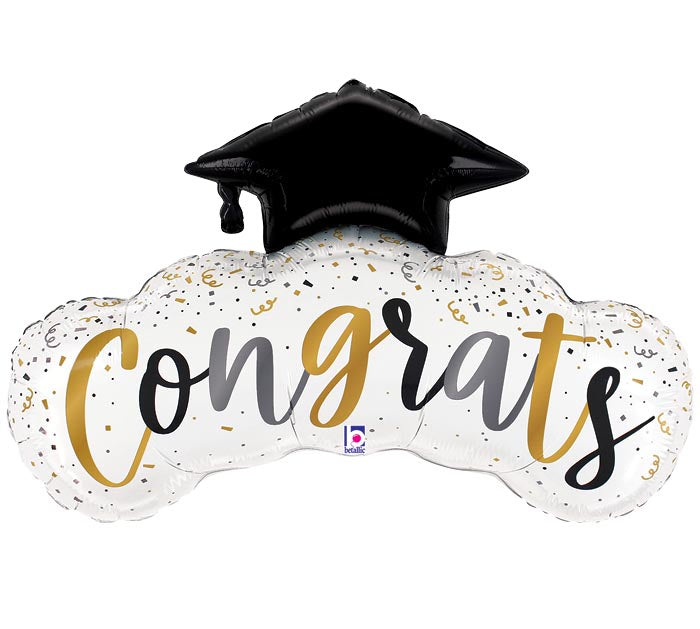 Congrats Confetti Graduation Foil Balloon