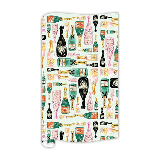Champagne Bottles Patterned Wrapping Paper