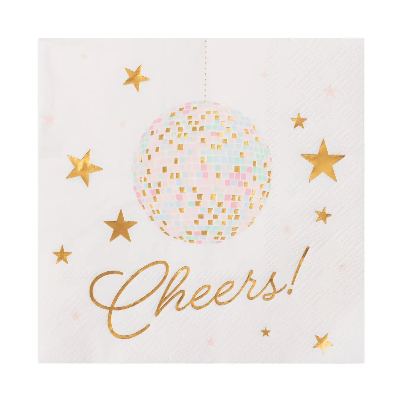 Pink Disco Ball Beverage Napkins