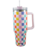 Multicolored Checkered Coffee Tumbler