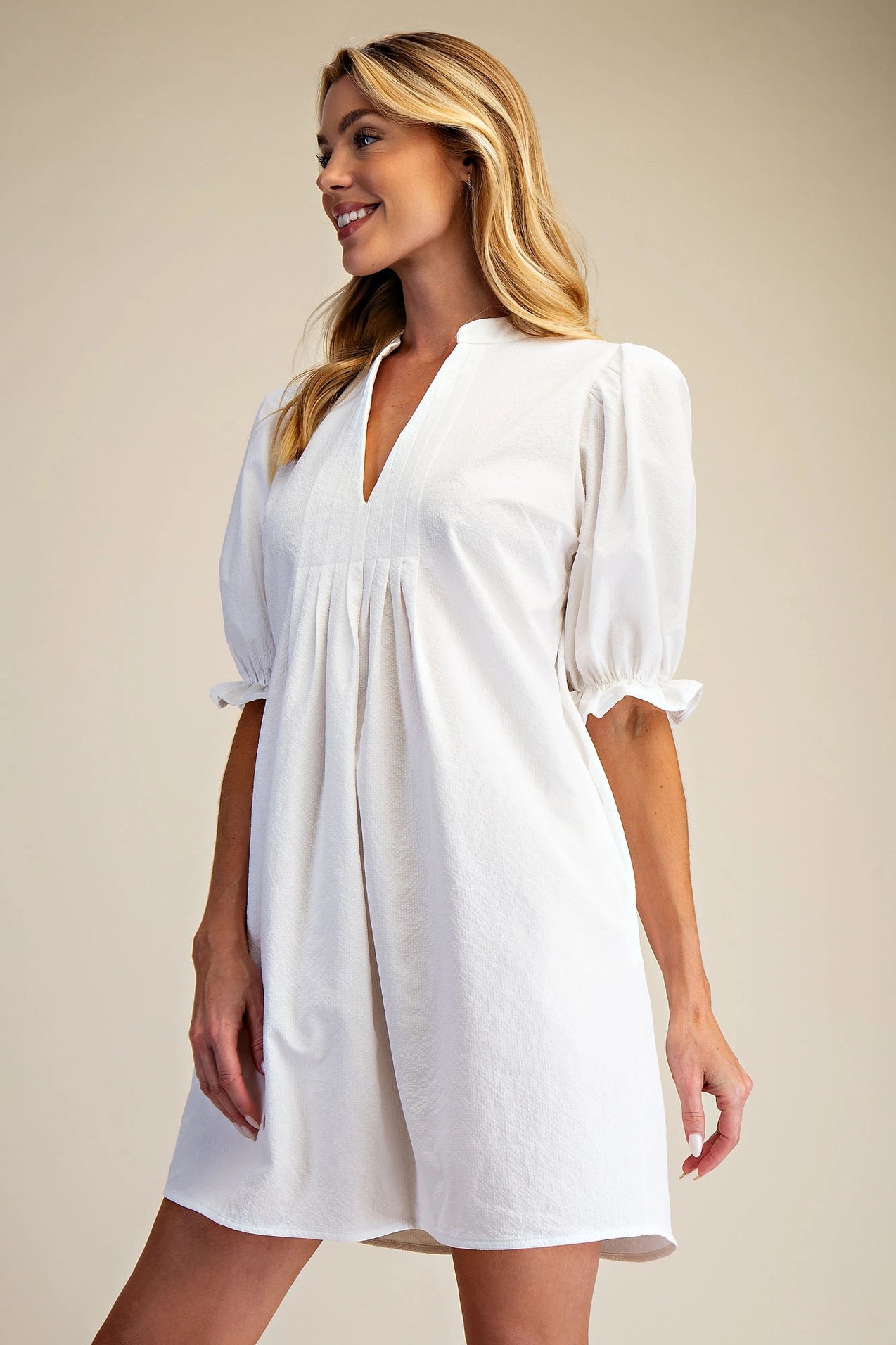 Puff Sleeve Mini Dress