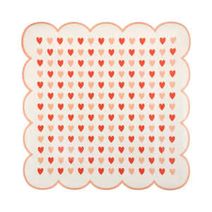 Heart Scalloped Square Dinner Plates