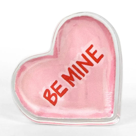 Be Mine Pink Acrylic Candy Heart