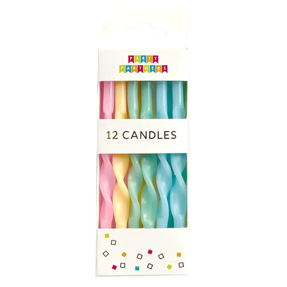 Twisted Pastel Rainbow Birthday Candles