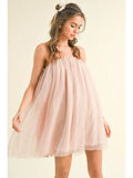 Embellished Tulle Tube Trapeze Mini Dress