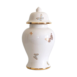 Gilded Butterflies Ginger Jar - Medium