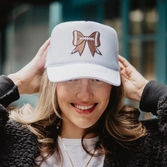 Football Bow Patch Foam Trucker Hat