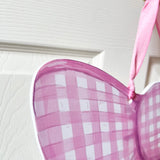 Pink Gingham Bow Door Hanger