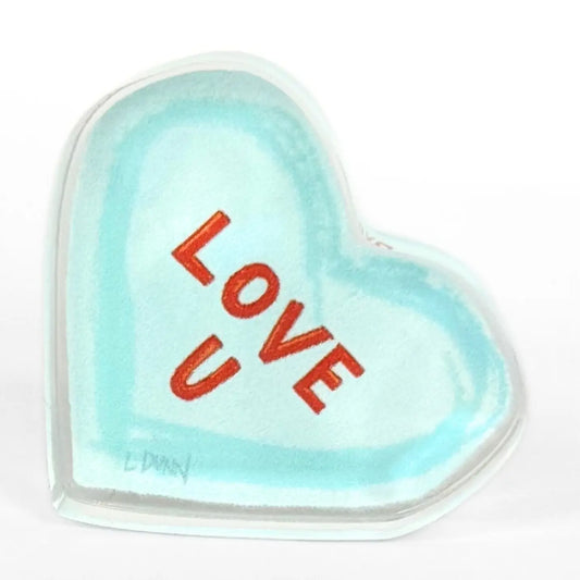 Love You Blue Acrylic Candy Heart