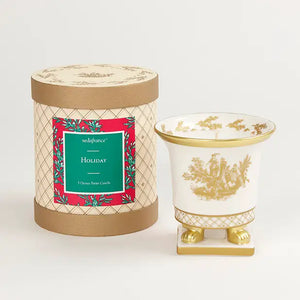 Holiday Classic Toile Petite Ceramic Candle