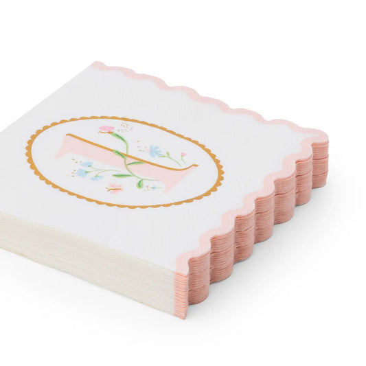 1st Birthday Petal Pink Beverage Napkins
