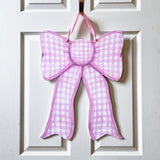 Pink Gingham Bow Door Hanger