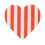 Striped Heart Beverage Napkin