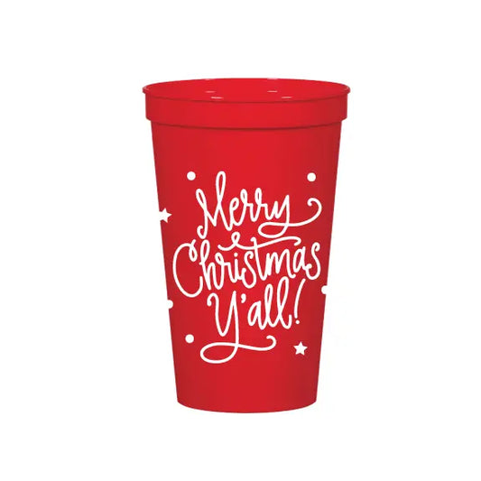 Merry Christmas Y'all Red Stadium Cups