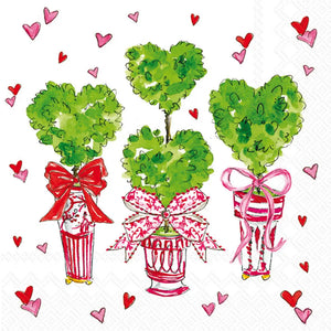 Heart Topiary Beverage Napkins