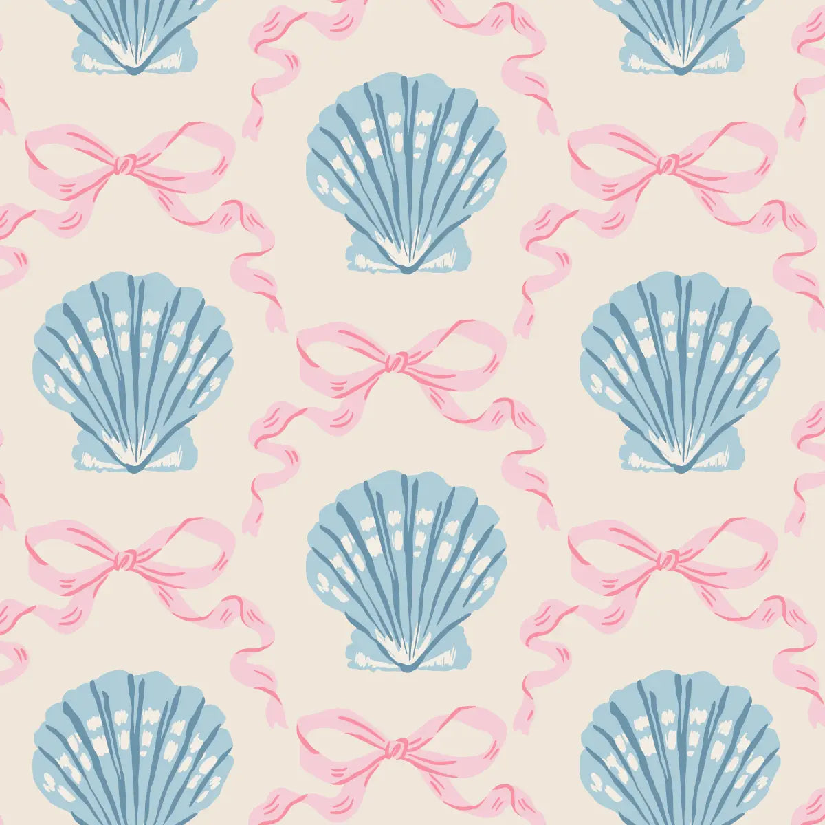 Bow Seashell Beach Beverage Napkins