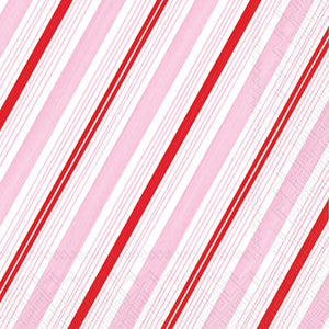 Peppermint Stripes Beverage Napkins