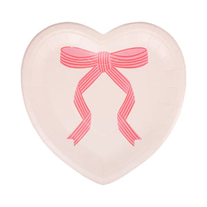 Tied Bow Heart Diecut Plates