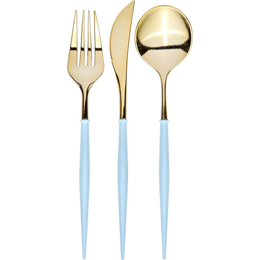 Bella Cutlery - Metallic Gold/Baby Blue