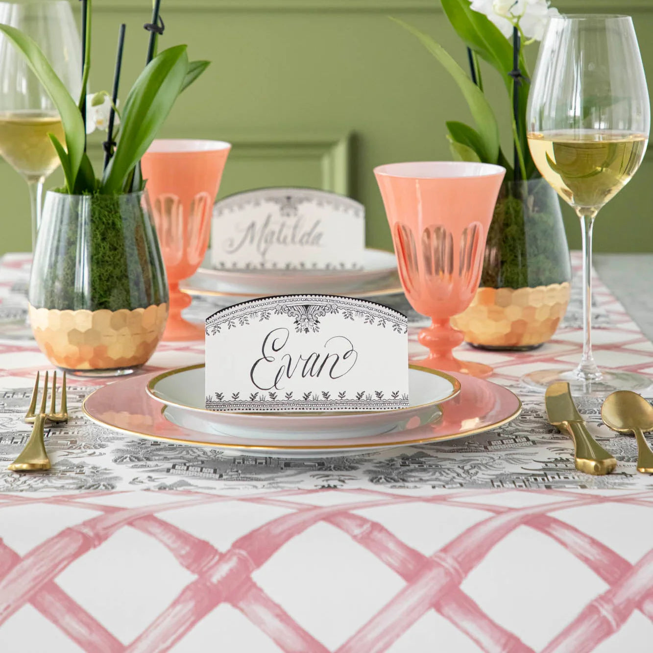 Pink Lattice Table Runner