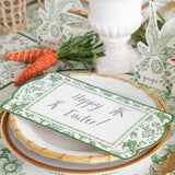 Green Regal Peacock Table Cards