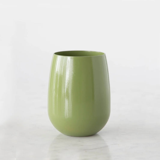 Green Stemless Wine Glass