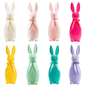 Flocked Pastel Button Nose Bunny - Small