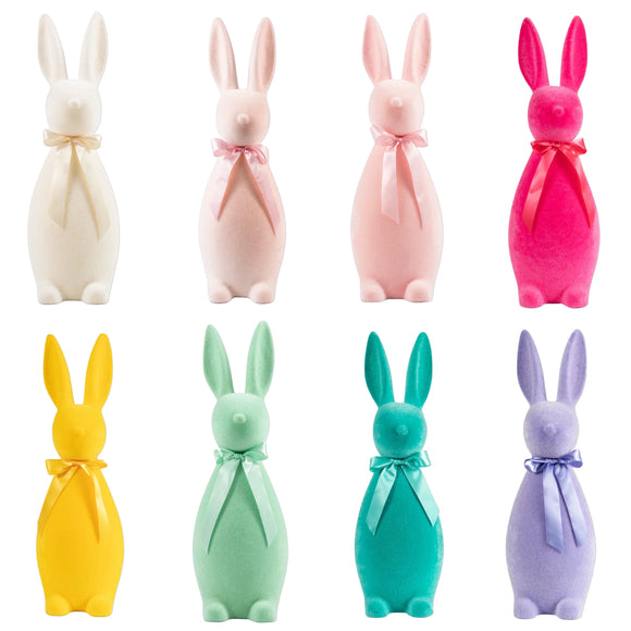 Flocked Pastel Button Nose Bunny - Small