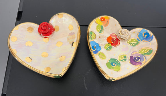 Rose Studded Heart Soap Dish