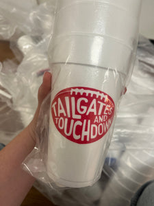 Taligates & Touchdowns Styrofoam Cups - Red