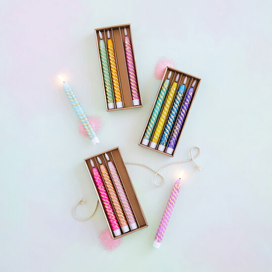 Rainbow Spiral Boxed Candles