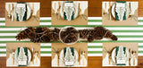 Dark Green Classic Stripe Table Runner