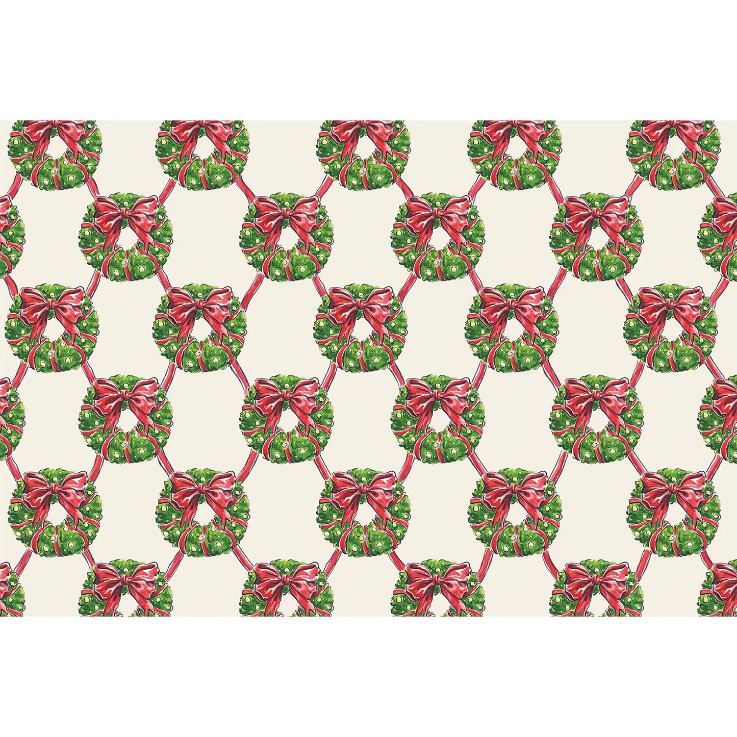 Holiday Wreath Lattice Placemat Pad