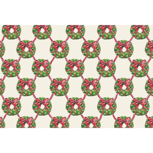 Holiday Wreath Lattice Placemat Pad