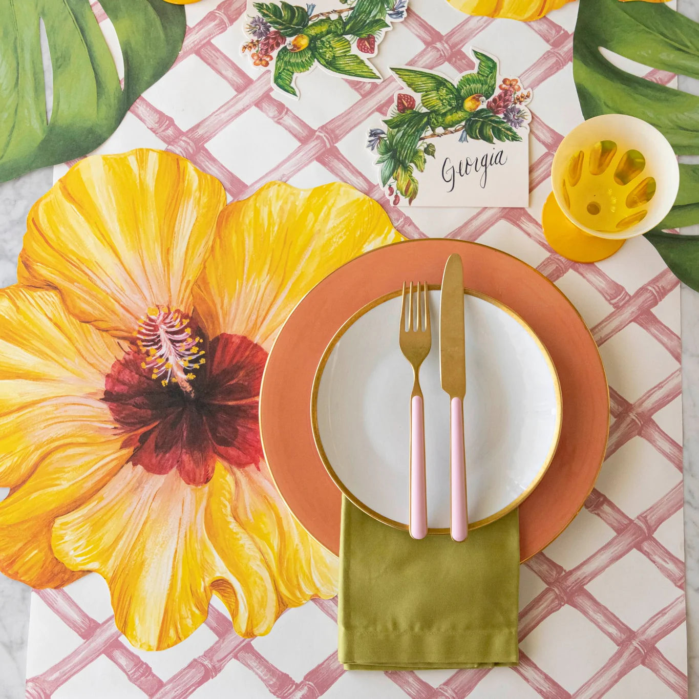 Pink Lattice Table Runner