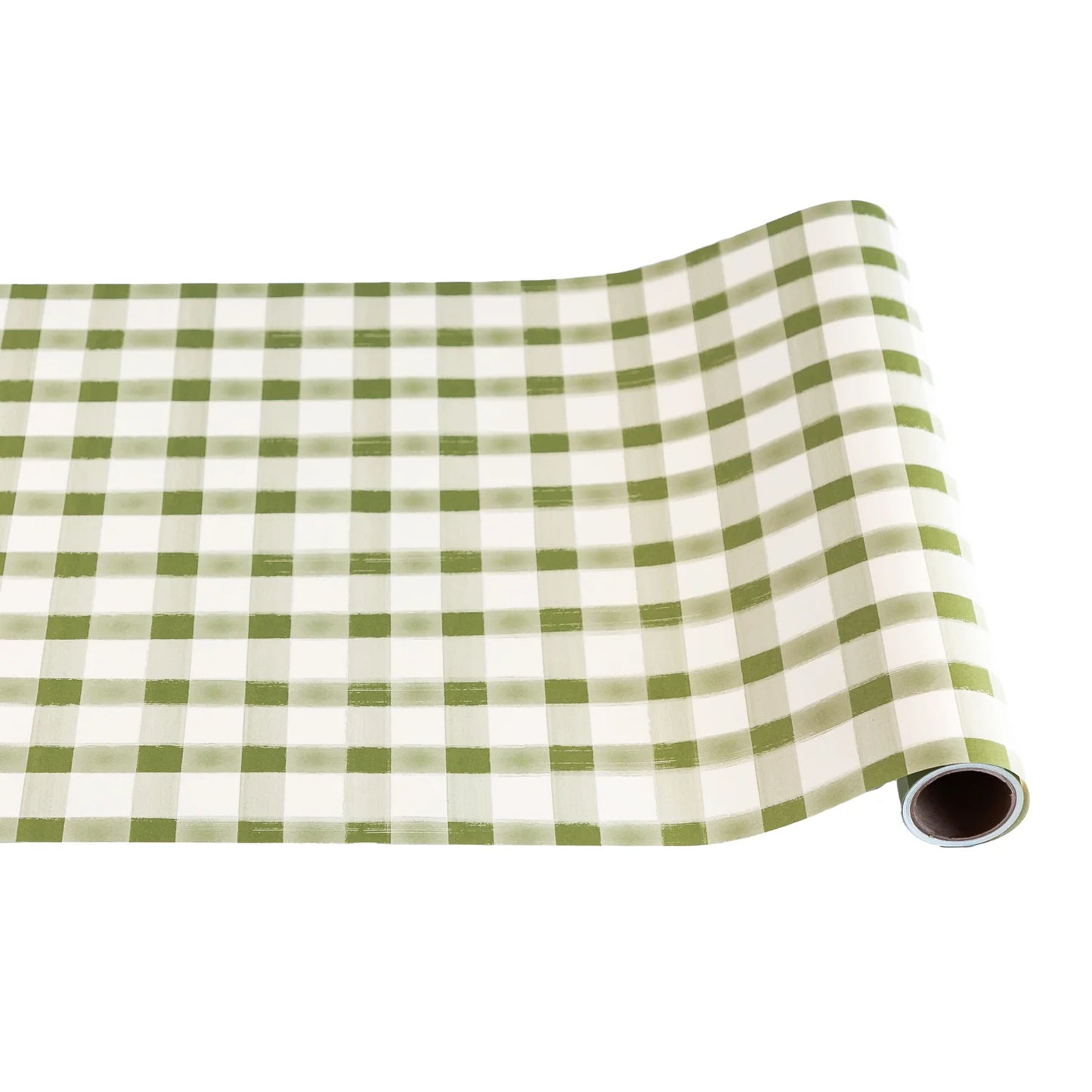 Moss Painted Check Table Runner