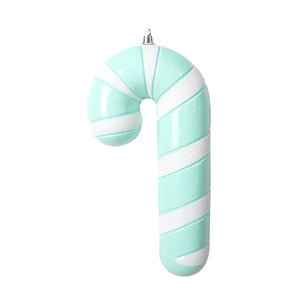 Seafoam Glitter Candy Cane Ornament