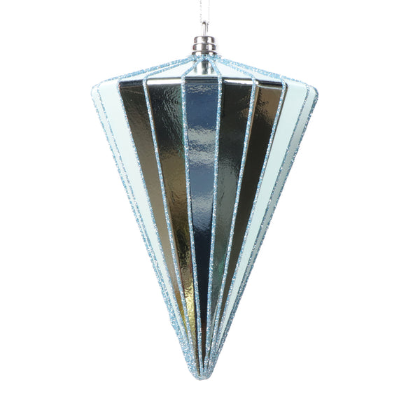 Shiny Baby Blue Cone Ornament