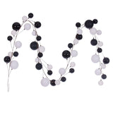 White and Black Branched Ball Ornament Garland