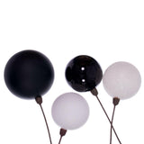 White and Black Branched Ball Ornament Garland