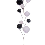 White and Black Branched Ball Ornament Garland