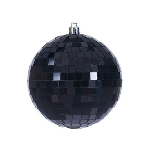 Black Mirror Ball Ornament - 4"