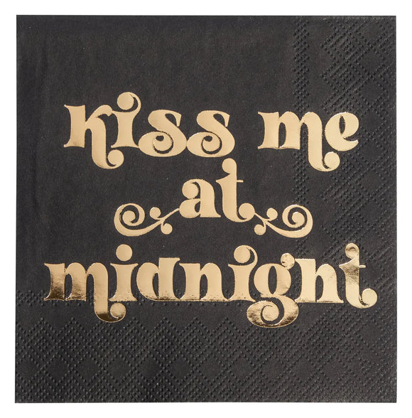 New Year Kiss Me Beverage Napkins