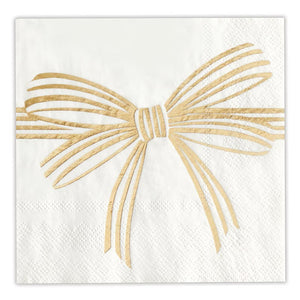 Bow Beverage Napkin - Gold