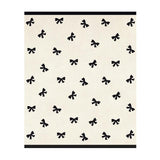 Cozy Throw - Ivory/Black Bows