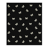 Cozy Throw - Ivory/Black Bows